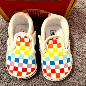 EUC baby rainbow vans size 3